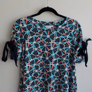 Crown & Ivy Dress - Y2K Vibe -  Blue Black Pink White - Petite Medium  (540)